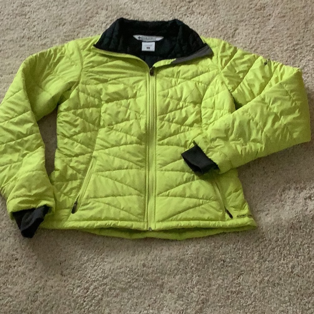Columbia Omni-heat lime green quilted jacket, size S